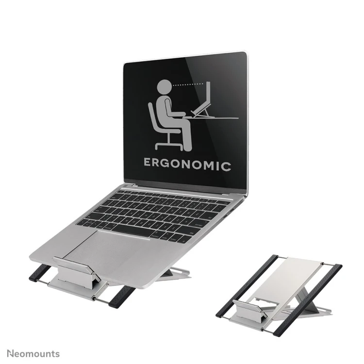 Neomounts NSLS100 stojak na laptop Półka wysięgnikowa na notebooka Srebrny 55,9 cm (22")