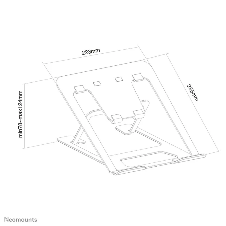 Neomounts NSLS085GREY stojak na laptop Podstawka na notebooka Szary 43,2 cm (17")