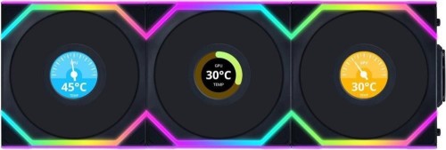 Lian Li UNI FAN SL Wireless LCD 120 Obudowa komputera Wentylator 12 cm Czarny 3 szt.