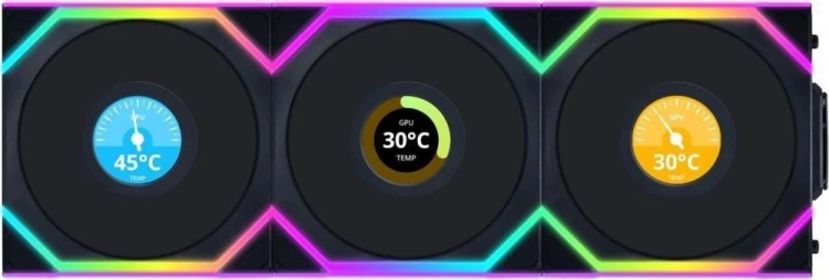 Lian Li UNI FAN SL Wireless LCD 120 Obudowa komputera Wentylator 12 cm Czarny 3 szt.