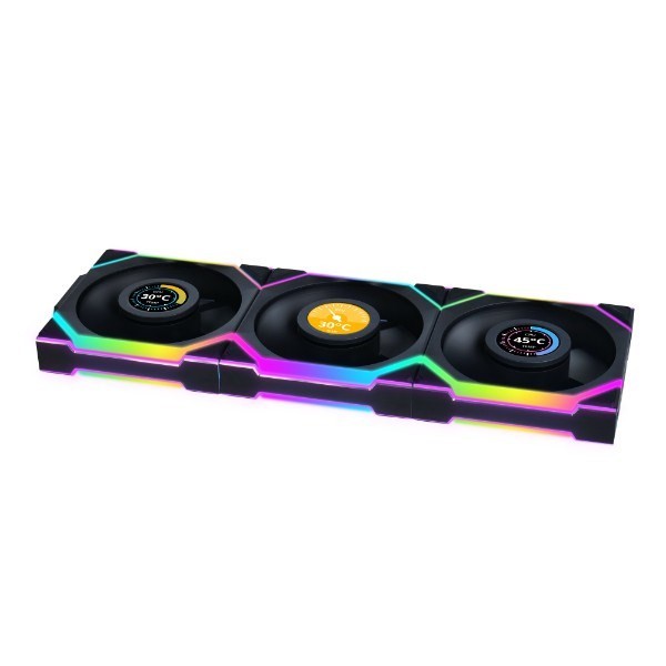 Lian Li UNI FAN SL Wireless LCD 120 Reverse Blade Obudowa komputera Wentylator 12 cm Czarny 3 szt.