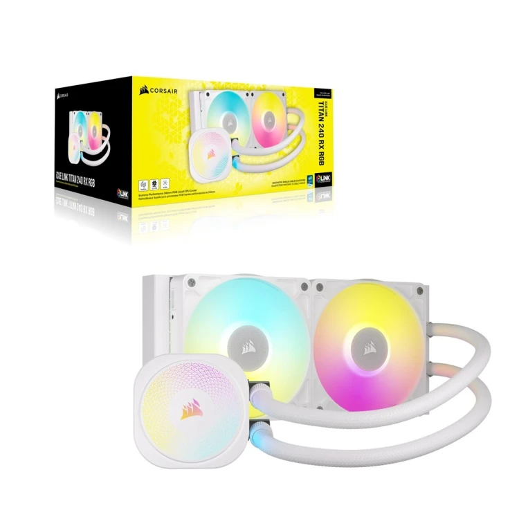 Corsair iCUE LINK TITAN RX RGB Procesor Chłodnica cieczy all-in-one 12 cm Biały 1 szt.