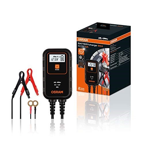 Prostownik BATTERYcharge 904, napięcie ładowania: 6/12 V OSRAM, prąd ładowania: 4A, napięcie zasilania: 230V, rodzaj akumulatora: AGM/Li-Ion/VRLA