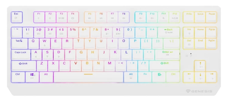 GENESIS Thor 230 TKL klawiatura Gaming USB + RF Wireless + Bluetooth QWERTY US English Biały