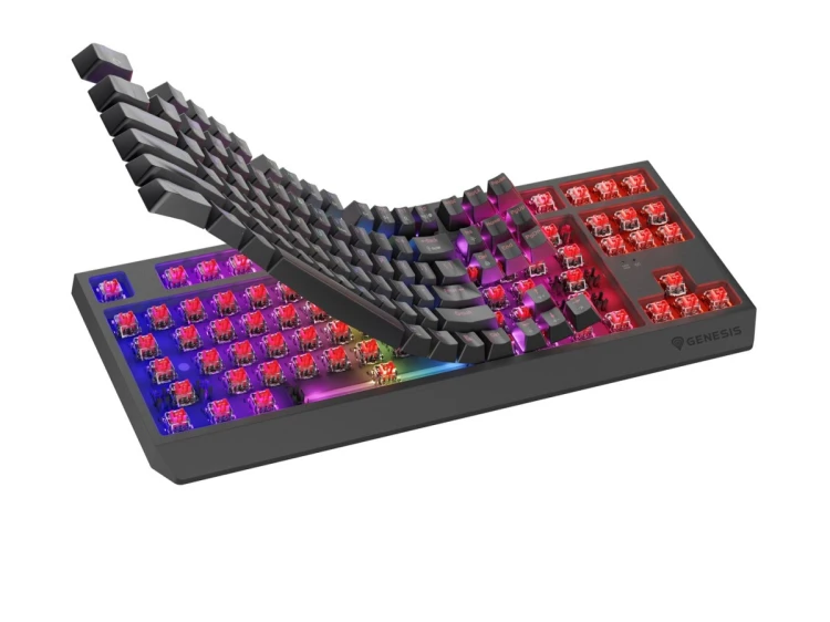 GENESIS Thor 230 TKL klawiatura Gaming USB + RF Wireless + Bluetooth QWERTY Szary
