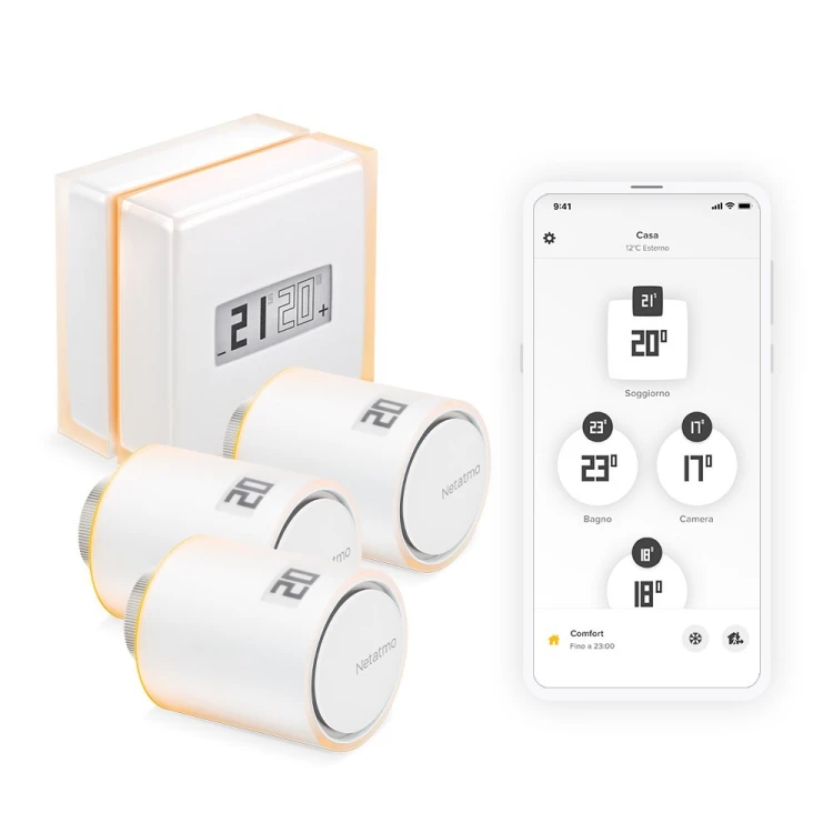 Zestaw: termostat + 3 zawory Netatmo NBU-NTH-NAV