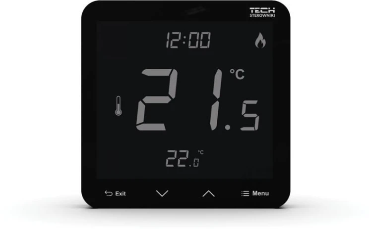 Bezprzewodowy regulator pokojowy czarny R-10S PLUS Tech Sterowniki
