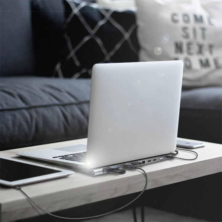 LogiLink UA0373 - Przewodowy - USB 3.2 Gen 1 (3.1 Gen 1) Type-C - 100 W - 3,5 mm - 10,100,1000 Mbit/s - Aluminiowy