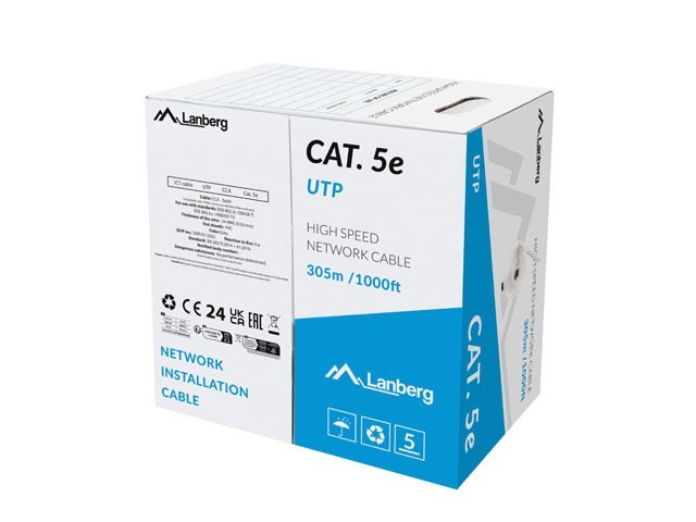 Lanberg LCU5-15CC-0305-S kabel sieciowy Szary 305 m Cat.5/Cat.5e U/UTP (UTP)