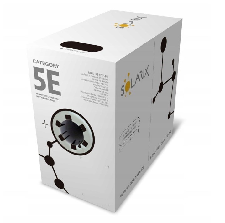 Kabel instalacyjny Solarix CAT5E UTP PE FC
