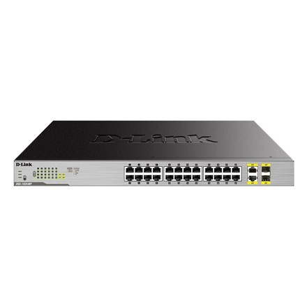 D-Link DGS-1026MP łącza sieciowe Nie zarządzany Gigabit Ethernet (10/100/1000) Obsługa PoE Czarny, Szary