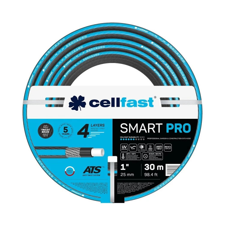 Czarny wąż ogrodowy Smart Pro ATS 1 cal 30 metrów