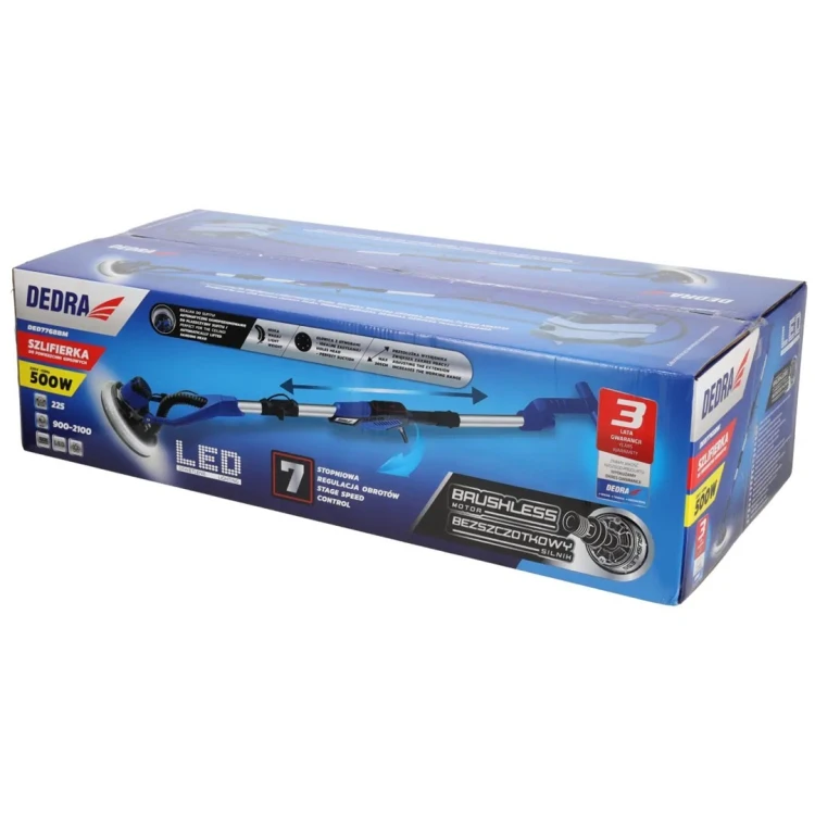 Dedra szlifierka do gipsu 500W bezszczotkowa BMC