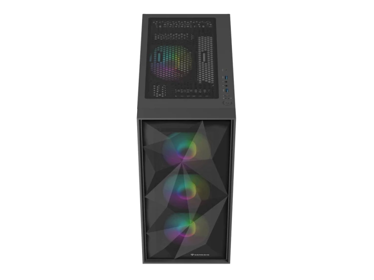 NATEC OBUDOWA GAMINGOWA GENESIS DIAXID 605 ARGB MIDI TOWER USB-C Z OKNEM CZARNA