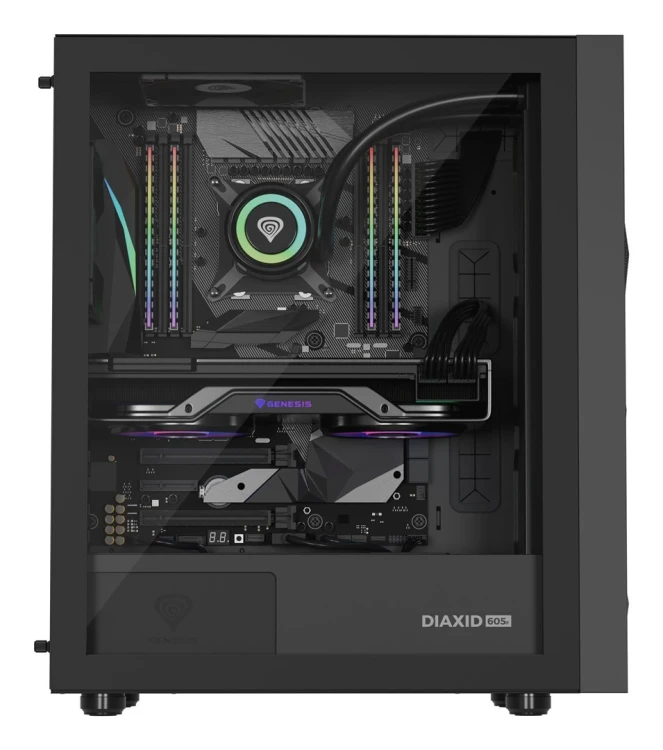 NATEC OBUDOWA GAMINGOWA GENESIS DIAXID 605F MIDI TOWER USB-C Z OKNEM CZARNA