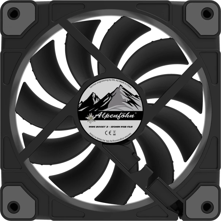 Alpenföhn Wing Boost 3 Obudowa komputera, Procesor Wentylator 12 cm Czarny 3 szt.