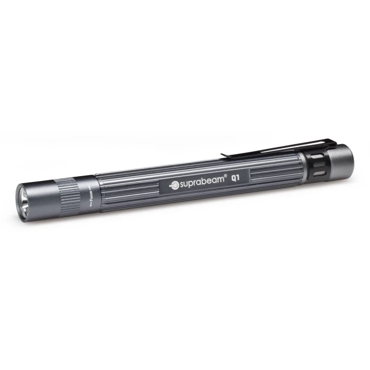 Latarka monochromatyczna LED Suprabeam Q1 zasilana na baterie szara 14.2 cm