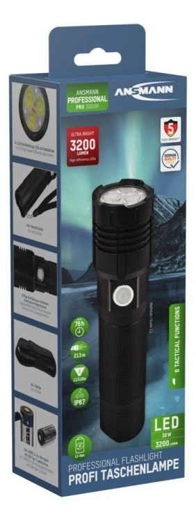 Ansmann Pro 3000R degiklio metalas, 3 x 10 W LED
