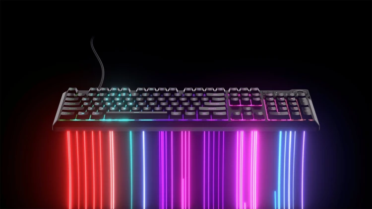 Klawiatura CORSAIR Tas K55 CORE BLACK RGB, Gumowa kopuła, Mechaniczna, USB
