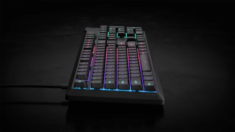 Klawiatura CORSAIR Tas K55 CORE BLACK RGB, Gumowa kopuła, Mechaniczna, USB