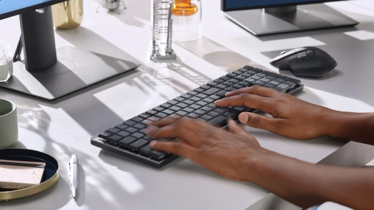 Logitech MX Mechanical klawiatura Biuro RF Wireless + Bluetooth QWERTZ Niemiecki Grafitowy, Szary