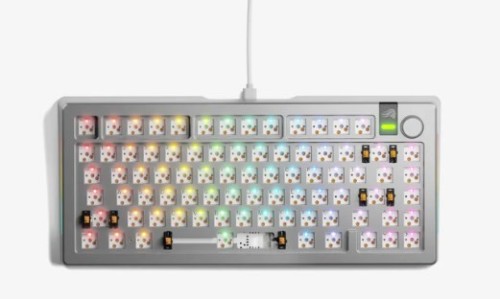 Klawiatura do gier Glorious GMMK 3 Pro 75% Custom Gaming-Tastatur - Barebone, ANSI-Layout, srebrna