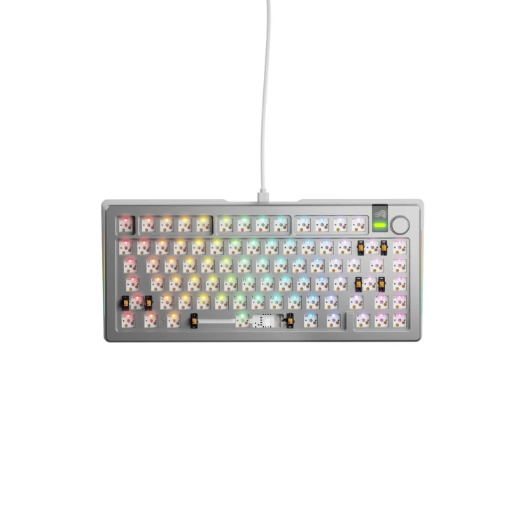 Klawiatura do gier Glorious GMMK 3 Pro 75% Custom Gaming-Tastatur - Barebone, ANSI-Layout, srebrna