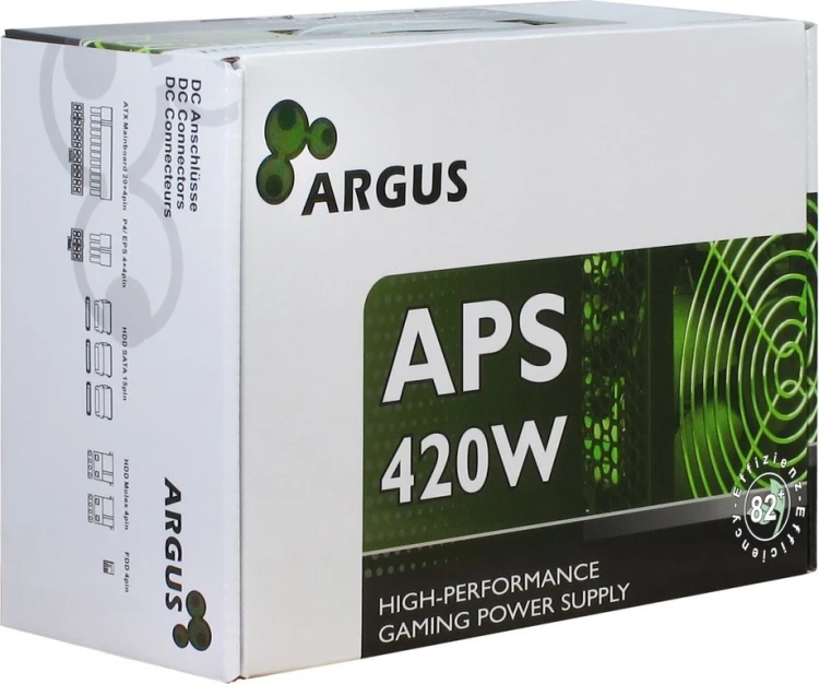 Zasilacz Inter-Tech Argus APS - 420 W - 115 - 230 V - 47 - 63 Hz - +12V1,+12V2,+3,3V,+5V,+5Vsb,-12V - Aktywny - 103 W