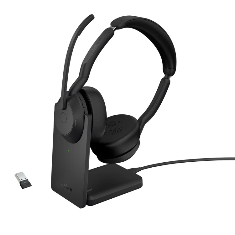 Jabra 25599-989-989 słuchawki/zestaw słuchawkowy Przewodowy i Bezprzewodowy Opaska na głowę Biuro/centrum telefoniczne Bluetooth Podstawka do ładowani