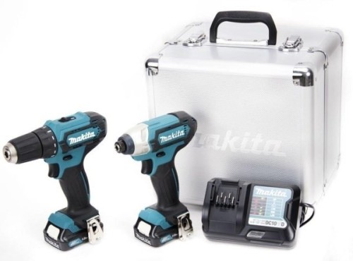 MAKITA CLX224X zestaw narzędzi akumulatorowych COMBO DF333D wiertarko-wkrętarka 30Nm + TD110D zakrętarka udarowa 110Nm 1/4 CXT 12V 2x 1,5Ah walizka