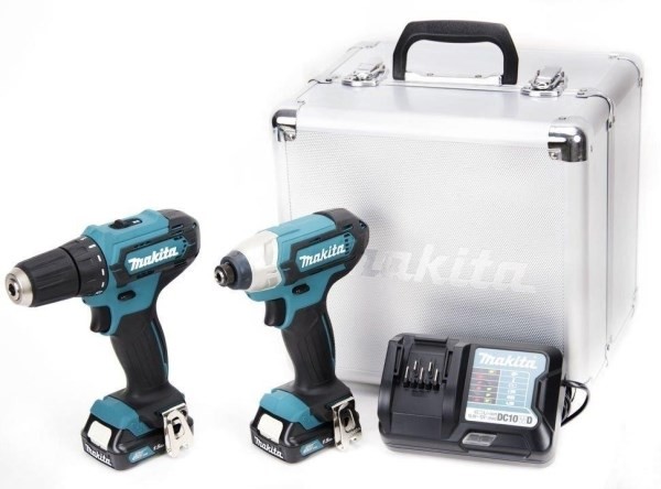 MAKITA CLX224X zestaw narzędzi akumulatorowych COMBO DF333D wiertarko-wkrętarka 30Nm + TD110D zakrętarka udarowa 110Nm 1/4 CXT 12V 2x 1,5Ah walizka
