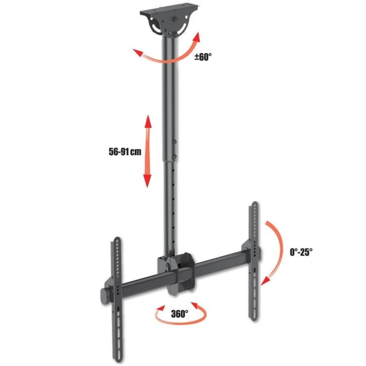 Techly ICA-CPLB 946S uchwyt do tablic informacyjnych 177,8 cm (70") Czarny