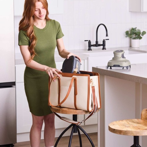 Ninja CRISPi Pojedyńczy 3,8 l 1700 W Frytkownica na gorące powietrze Szary, Kolor kamienia, Przezroczysty