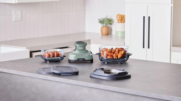 Ninja CRISPi Pojedyńczy 3,8 l 1700 W Frytkownica na gorące powietrze Zielony, Szary, Przezroczysty