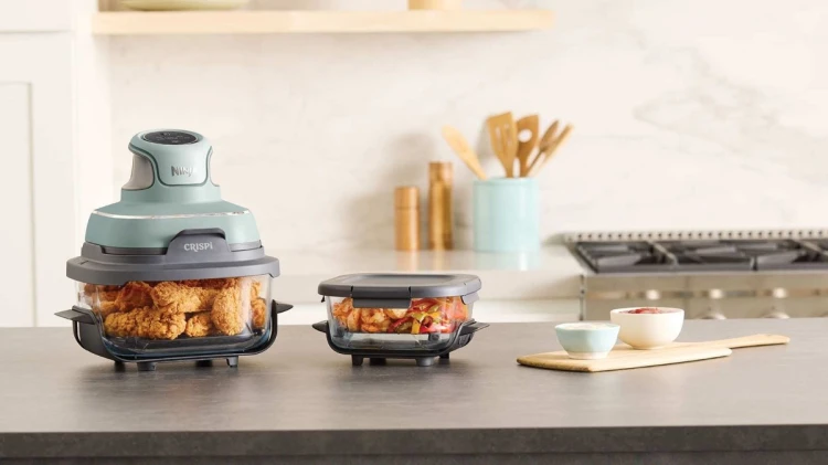 Ninja CRISPi Pojedyńczy 3,8 l 1700 W Frytkownica na gorące powietrze Zielony, Szary, Przezroczysty