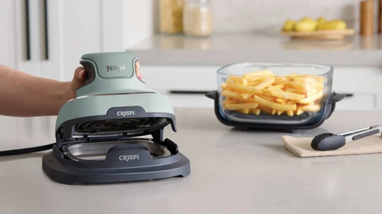 Ninja CRISPi Pojedyńczy 3,8 l 1700 W Frytkownica na gorące powietrze Zielony, Szary, Przezroczysty