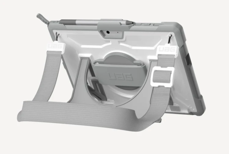 UAG Plasma - obudowa ochronna z podstawką i paskiem na ramię i dłoń do Microsoft Surface Go 1/2/3/4 G (wersja OEM) (white/gray)