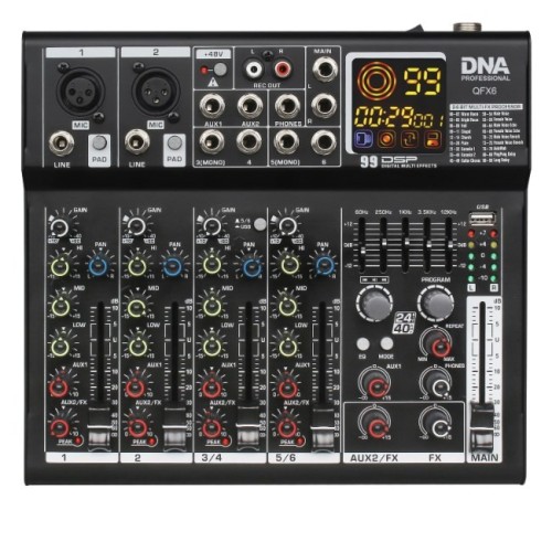DNA QFX6 analogowy mikser dźwięku 6 kanałów Bluetooth