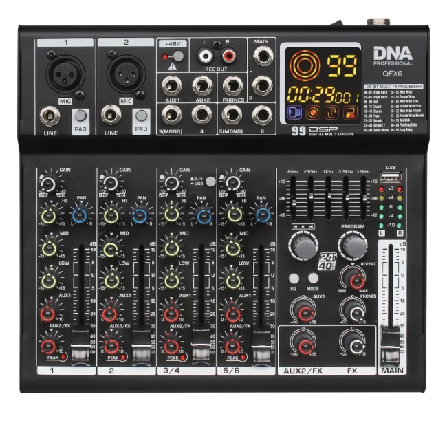 DNA QFX6 analogowy mikser dźwięku 6 kanałów Bluetooth