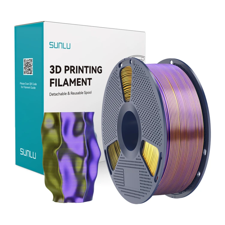Filament SUNLU PLA+ Silk Tri-Color 1.75mm 1kg (czarno-złoto-fioletowy)