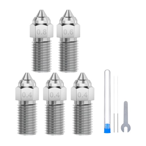 Zestaw dysz stalowych utwardzanych ELEGOO Neptune 4 / 4 Pro (0,4 mm x3, 0,6 mm x1, 0,8 mm x1)