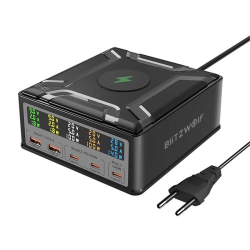 Ładowarka sieciowa BLITZWOLF BW-S28 260W + Qi 15W (czarna)