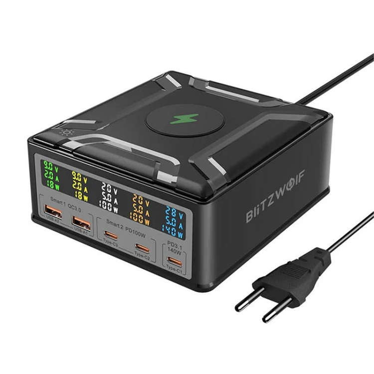 Ładowarka sieciowa BLITZWOLF BW-S28 260W + Qi 15W (czarna)