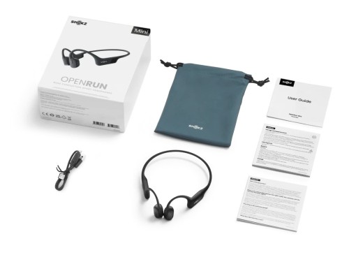 SHOKZ Openrun Mini Zestaw słuchawkowy Bezprzewodowy Opaska na szyję Sport Bluetooth Czarny