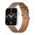 Smartwatch COLMI C28 Srebrny + brązowy skórzany pasek