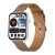 Smartwatch COLMI C28 Srebrny + brązowy skórzany pasek