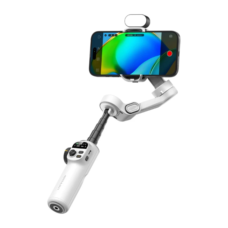 Gimbal AOCHUAN X2 z oświetleniem RGB (biały)