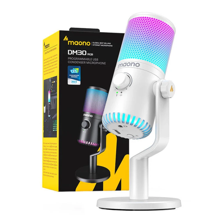 Mikrofon MAONO DM30RGB (biały)