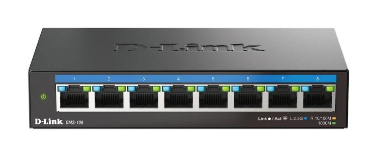 8-portowy wielogigabitowy przełącznik biurkowy D-Link 2.5G - niezarządzany - L2 - 2.5G Ethernet (100/1000/2500)