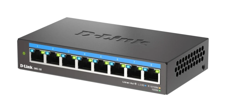 8-portowy wielogigabitowy przełącznik biurkowy D-Link 2.5G - niezarządzany - L2 - 2.5G Ethernet (100/1000/2500)